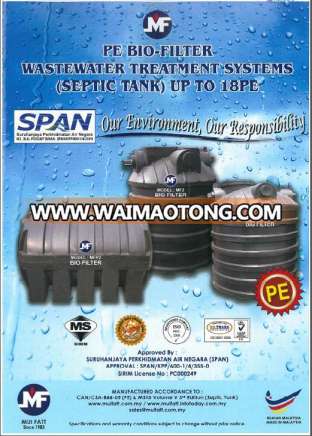 PE BIO-FILTER WASTE WATER TREATMENT SYSTEMS ( SEPTIC TANK)